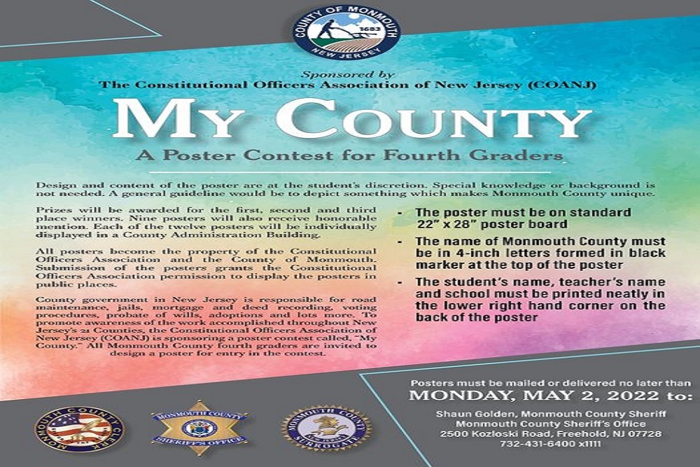 County of Monmouth: The submission deadline for the “My County” Poster Contest is fast approaching on May 2