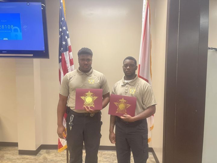 Officers Alvine Thomas and Frank Harris on Graduating the Montgomery County Sheriff’s Office Jail Management School Officers Alvine Thomas and Frank Harris on Graduating the Montgomery County Sheriff’s Office Jail Management School