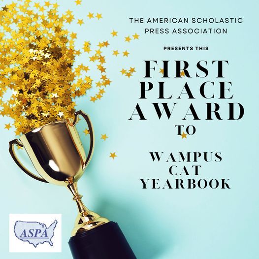First Place Award to 2022 Wampus Cat Yearbook