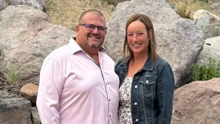 Dean and Sarah Schnurr, owners of the Funny Bus Cleveland