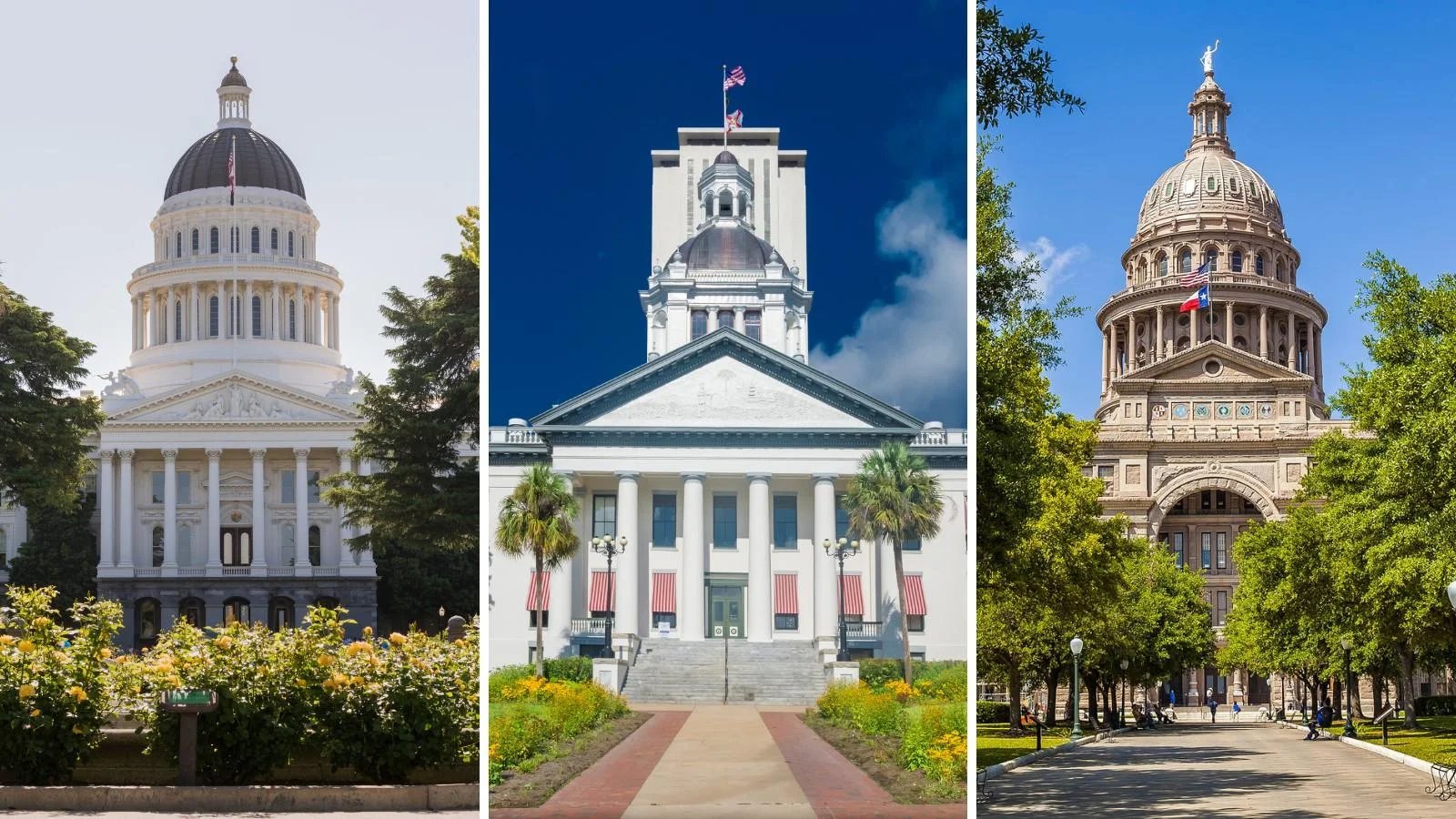 State capitol buildings in California, Florida and Texas State capitol buildings in California, Florida and Texas