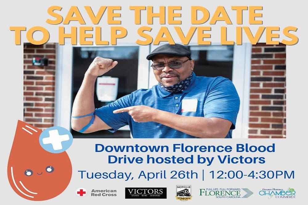 Greater Florence Chamber of Commerce: Downtown Florence Blood Drive Set for April 26th Greater Florence Chamber of Commerce: Downtown Florence Blood Drive Set for April 26th