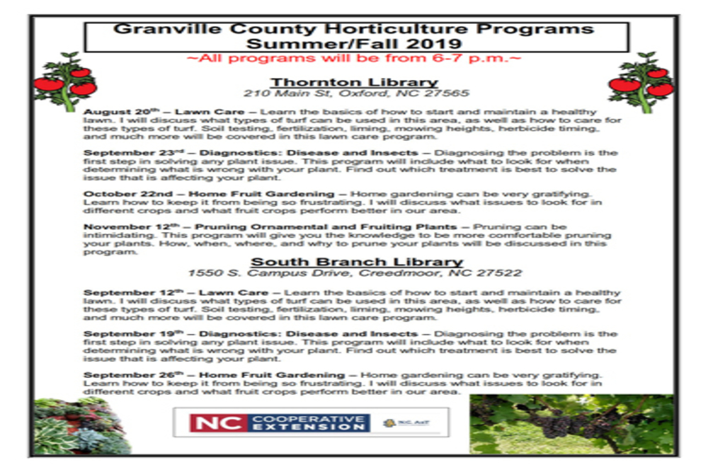 CITY OF CREEDMOOR: Pruning Ornamental and Fruiting Plants (Granville County Horticulture Program)