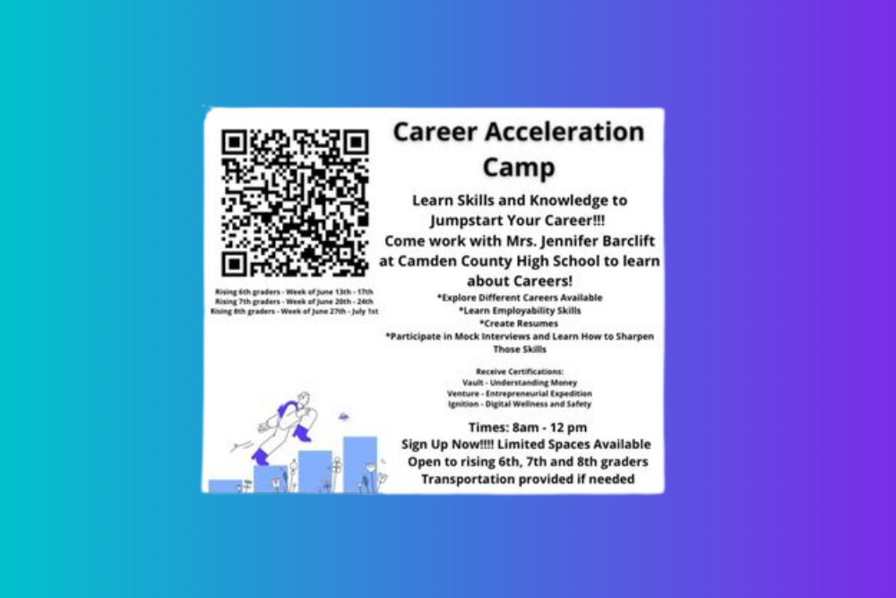 CAMDEN COUNTY SCHOOLS: Offering an Aviation camp and Career Acceleration camp this Summer! CAMDEN COUNTY SCHOOLS: Offering an Aviation camp and Career Acceleration camp this Summer!