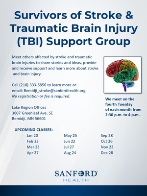 Bemidji Area Chamber of Commerce: Survivors of Stroke & Traumatic Brain Injury (TBI) Support Group Bemidji Area Chamber of Commerce: Survivors of Stroke & Traumatic Brain Injury (TBI) Support Group