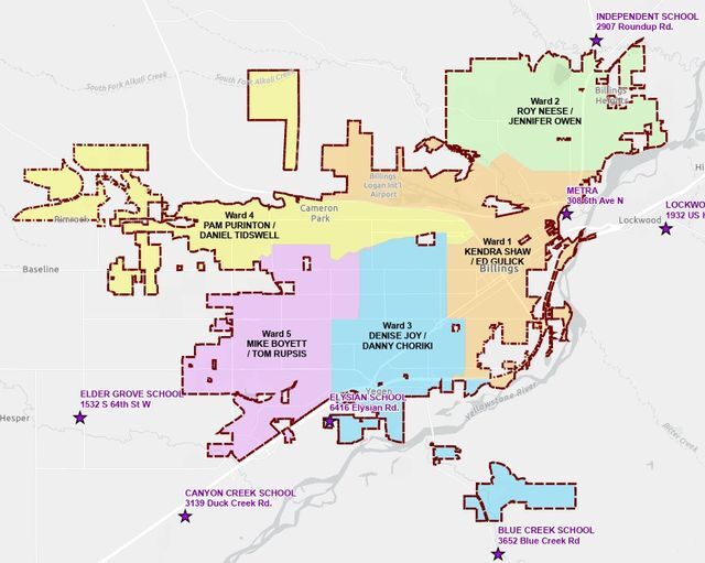Billings City Government: Current Ward Map