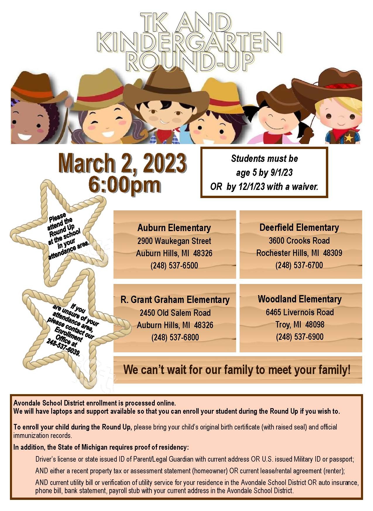 Avondale TK & Kindergarten Round Up