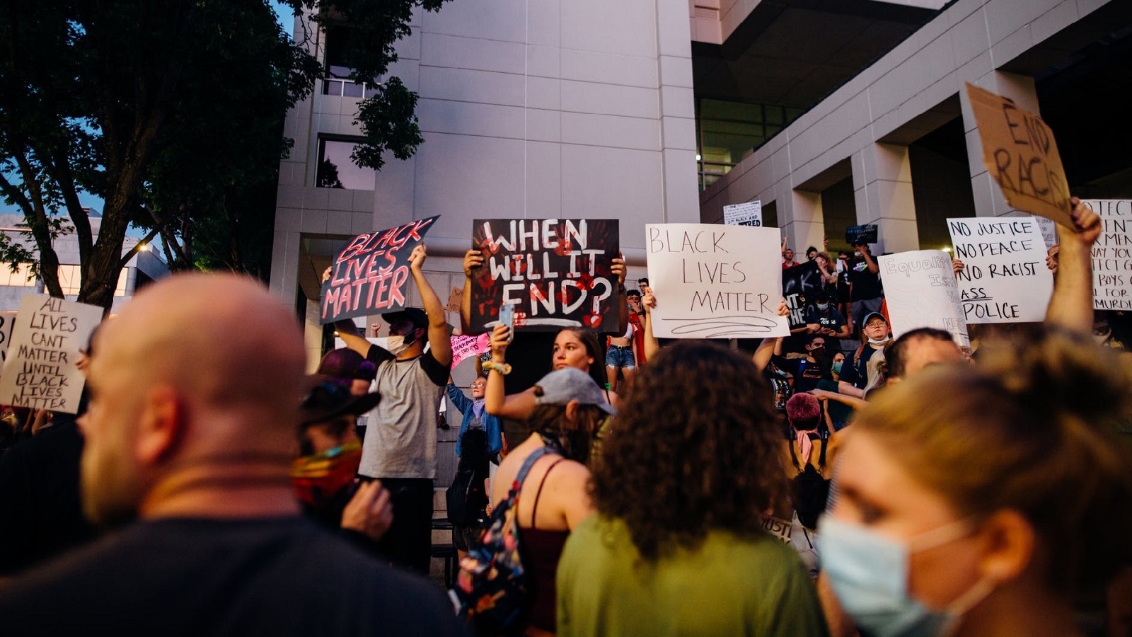 Protesters after the murder of George Floyd in Minneapolis in May.