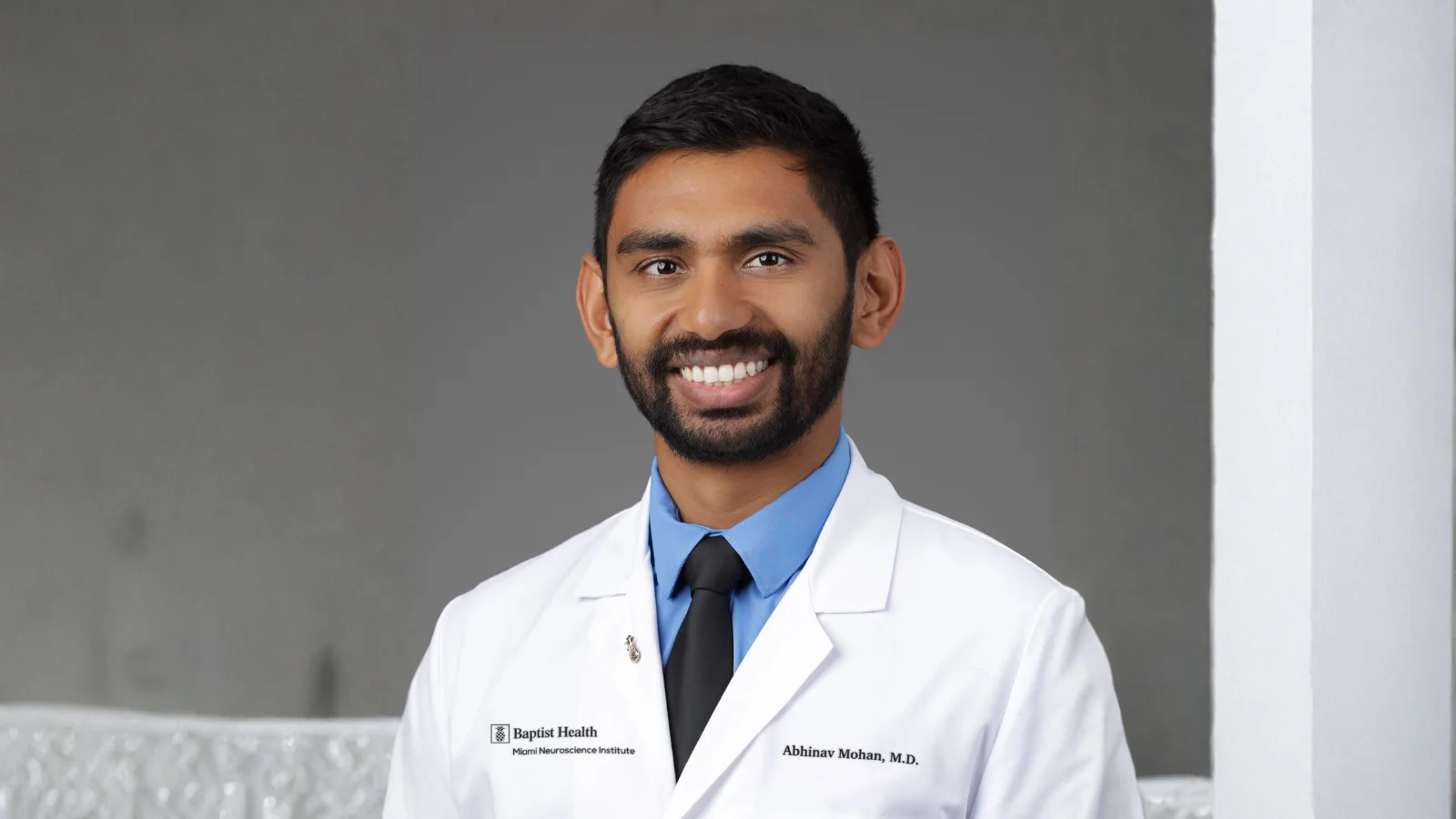 Dr. Abhinav Mohan, M.D., Pain Management Physician at Baptist Health Miami Neuroscience Institute (Board-certified in Physical Medicine & Rehabilitation, subspecialty in Interventional Pain Management)