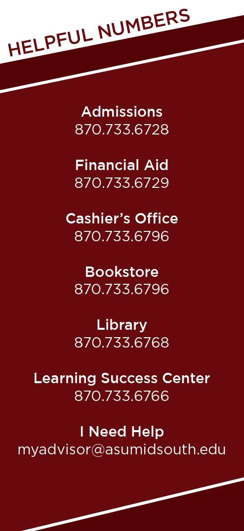 SOUTH ARKANSAS COMMUNITY COLLEGE: Helpful Numbers