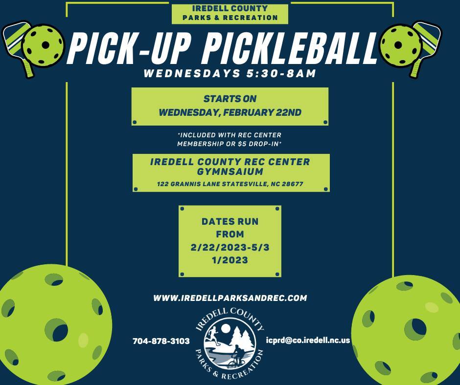 COUNTY OF IREDELL PARKS AND RECREATION DEPARTMENT: Early Morning Pickleball Action