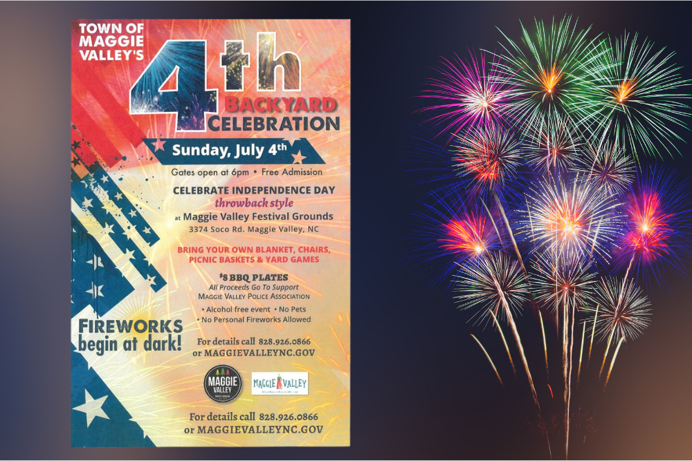 TOWN OF MAGGIE VALLEY: 2022 Backyard 4th Celebration – Fireworks at Dark!
