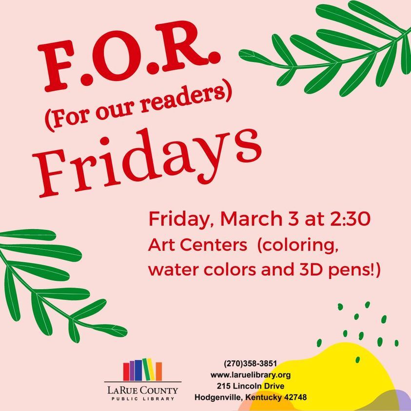 F.O.R. (for our readers) Friday!