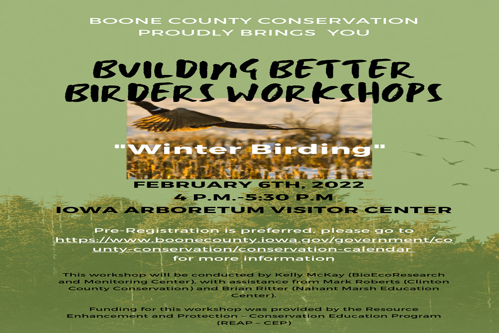 Building Better Birders Workshops: Winter Birding Hike Expert led birding hike on Feb 6