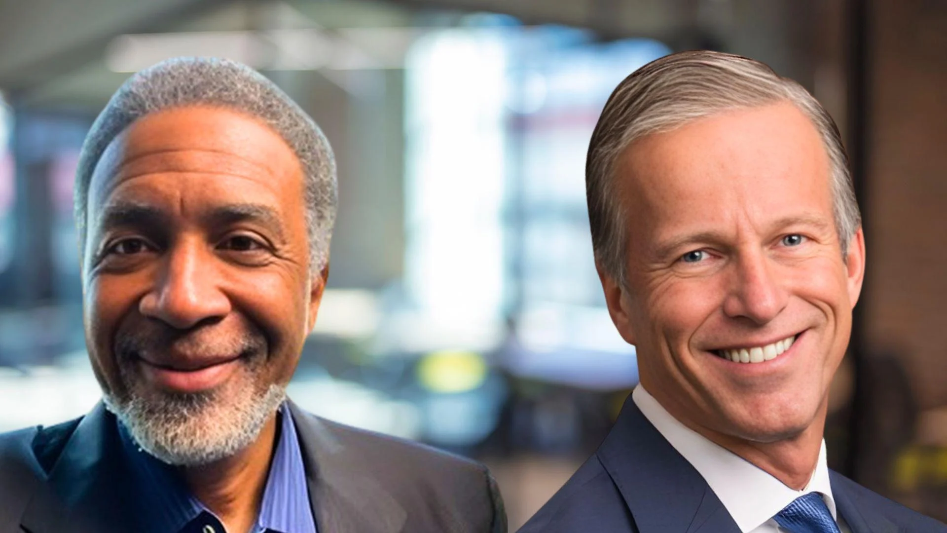 Ricardo Davis, Constitution Party of Georgia Chairman (left), Senate Majority Leader John Thune (right)