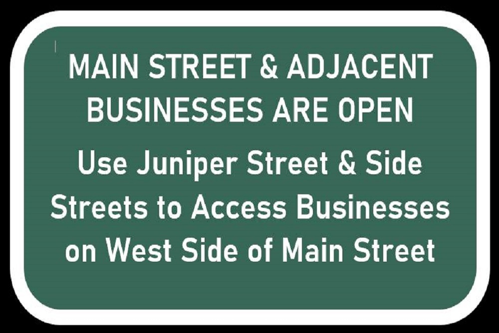 Main Street & adjacent businesses ARE OPEN