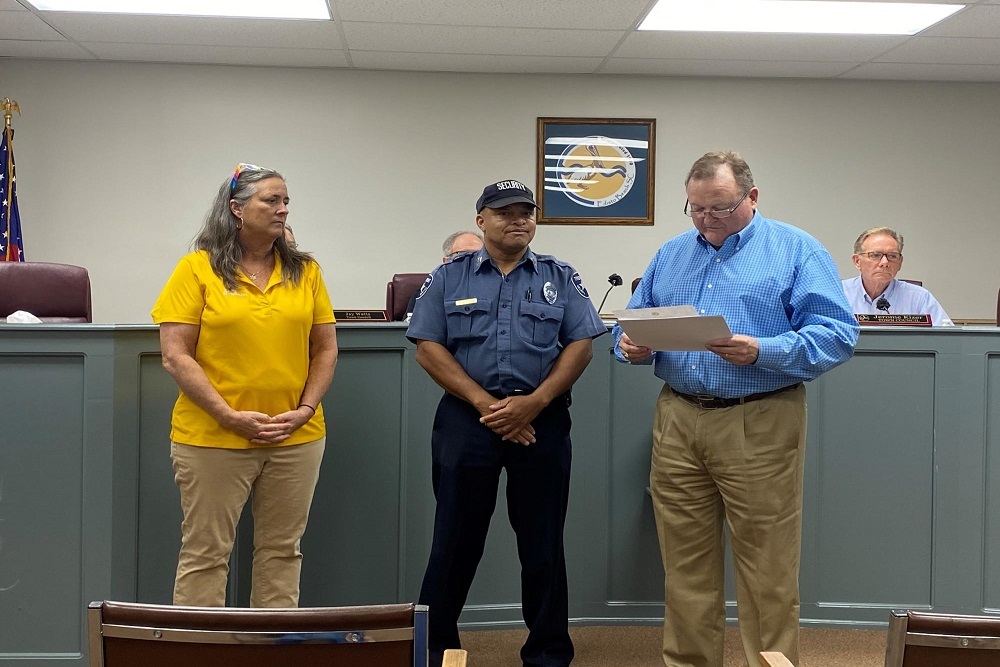 Town of Edisto Beach: Becky Offenbacher and Marvin Ferguson Recognized by Town Council