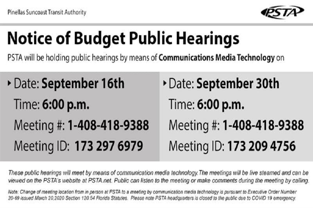 Notice of Budget Public Hearings