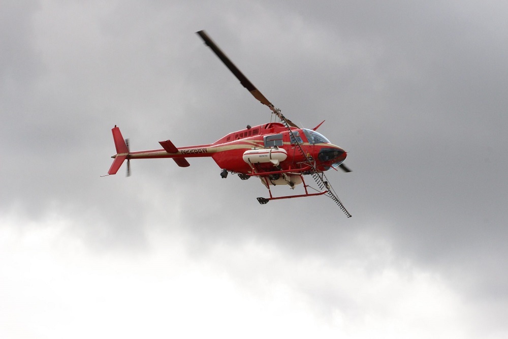 DNREC Mosquito Control Section will begin aerial spraying of woodland pools this week to limit the emergence of biting adult mosquitoes later in the spring. /DNREC photo