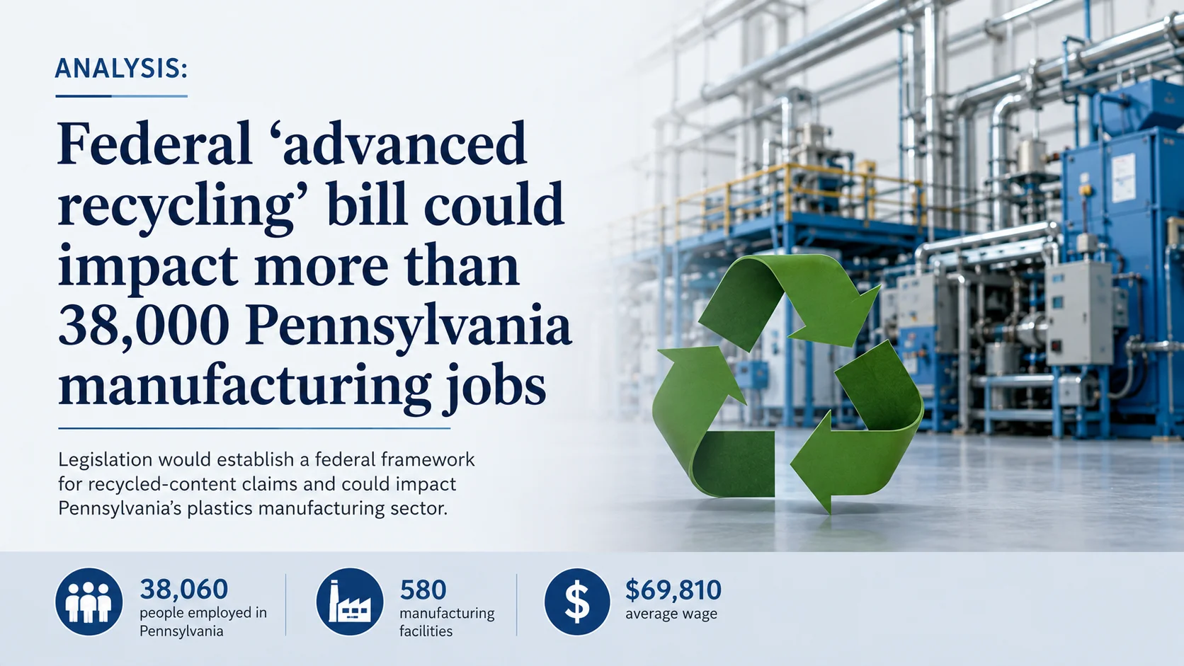 Analysis: Federal ‘advanced recycling’ bill could impact more than 38,000 Pennsylvania manufacturing jobs