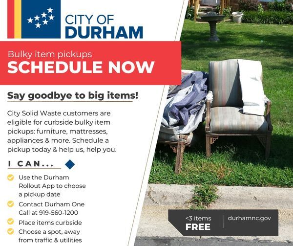 CITY OF DURHAM: Bulky Items Pick ups