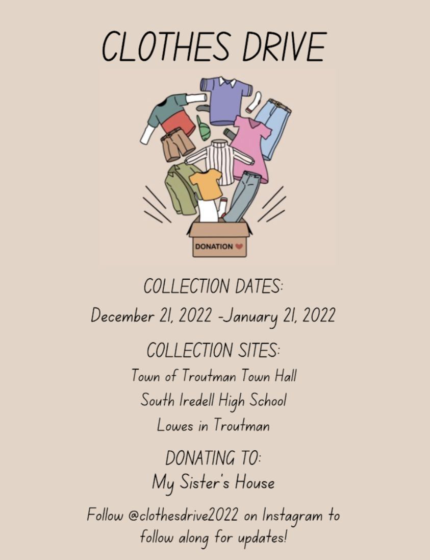 TOWN OF TROUTMAN PARKS AND RECREATION DEPARTMENT: Clothes Drive ’til January 21st