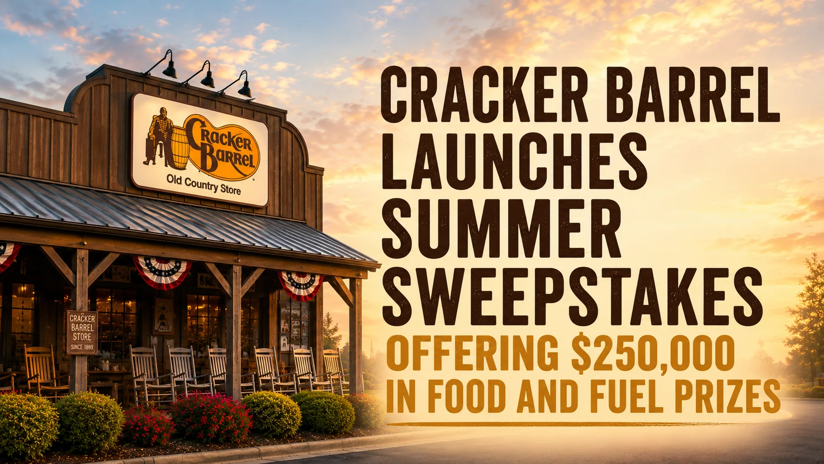 Cracker Barrel launches summer sweepstakes offering 0,000 in food and fuel prizes