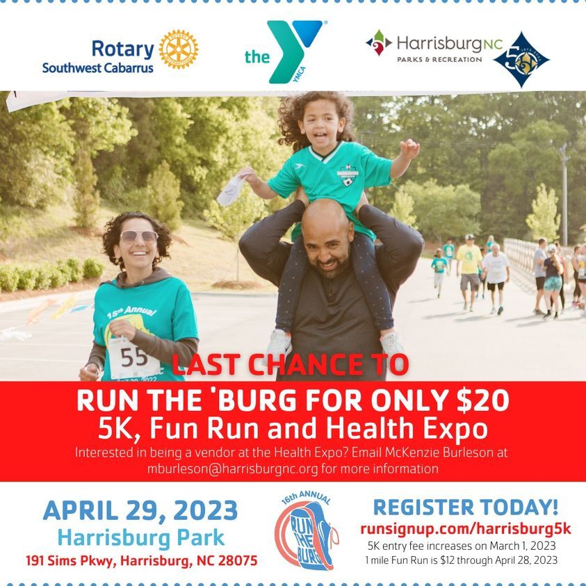 TOWN OF HARRISBURG: Run the ‘Burg for only !