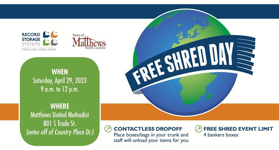 Free Shred Event on April 15th from 9-12!