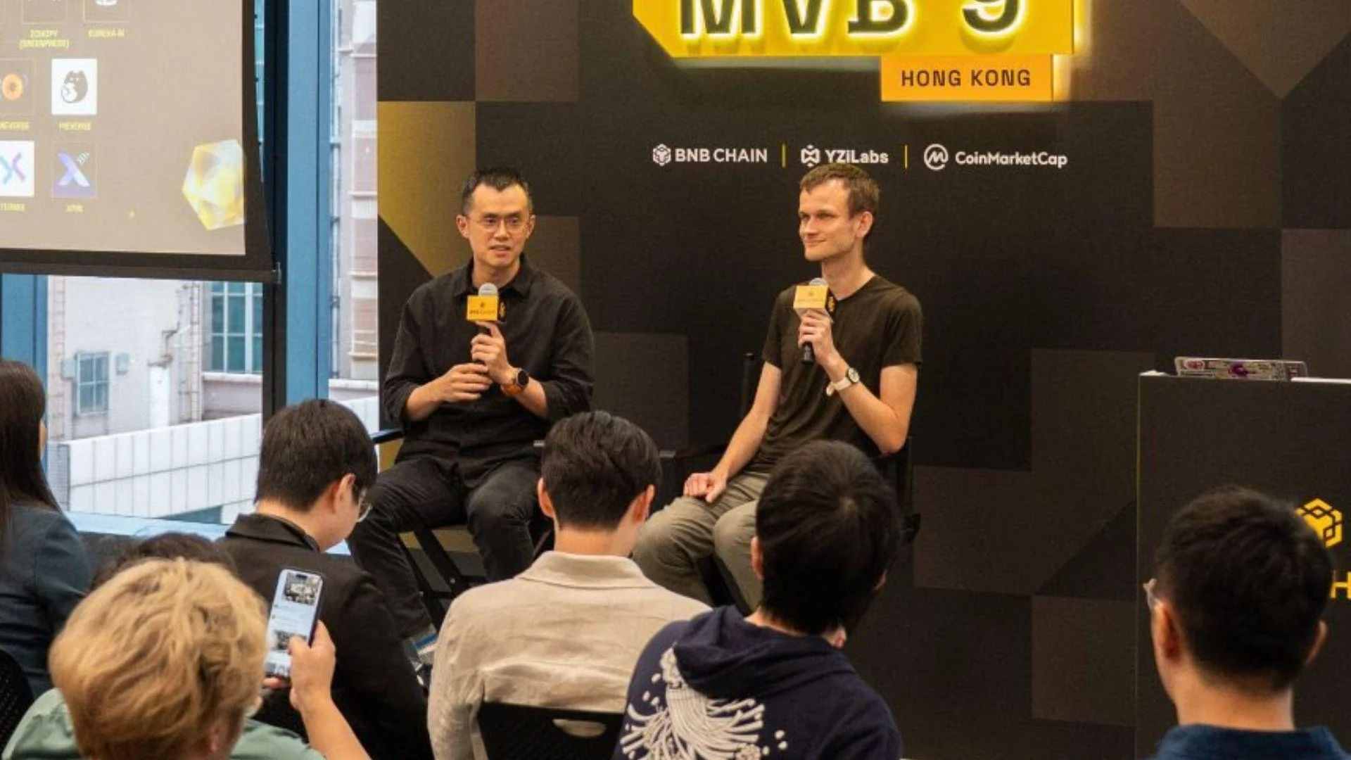 Changpeng Zhao (CZ) (left), Founder of Binance, with Vitalik Buterin (right), Co-Founder of Ethereum Changpeng Zhao (CZ) (left), Founder of Binance, with Vitalik Buterin (right), Co-Founder of Ethereum