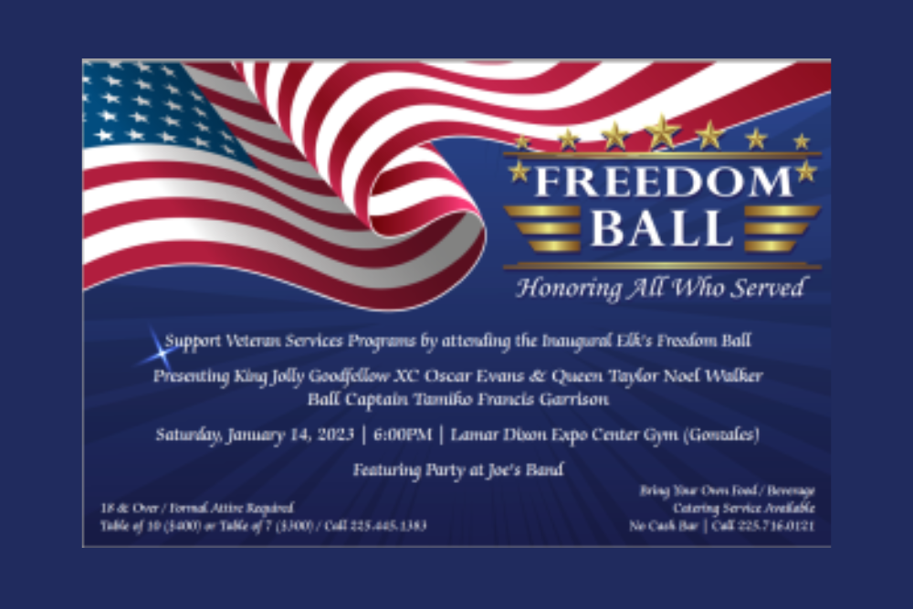 Donaldsonville Elks Lodge Launches Inaugural Freedom Ball