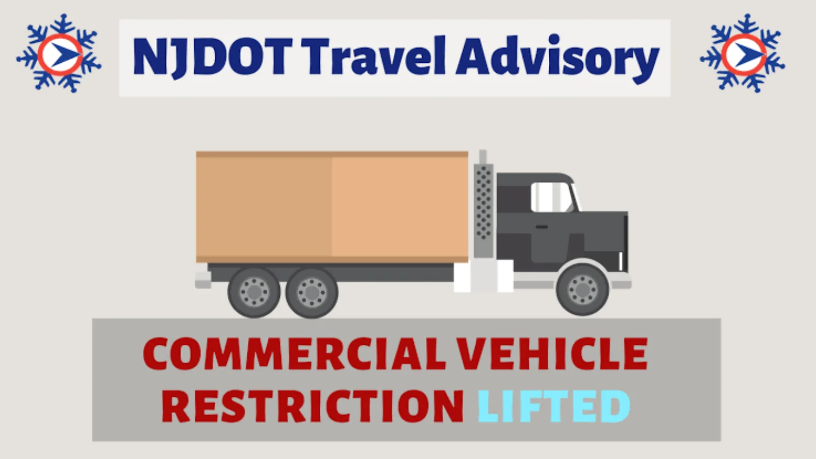 Travel restrictions lifted for commercial vehicles on New Jersey highways