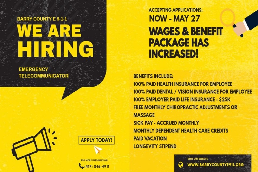 Barry County Emergency Svcs E911 Are Hiring and Accepting Applications Until Friday, May 27, 2022 Barry County Emergency Svcs E911 Are Hiring and Accepting Applications Until Friday, May 27, 2022