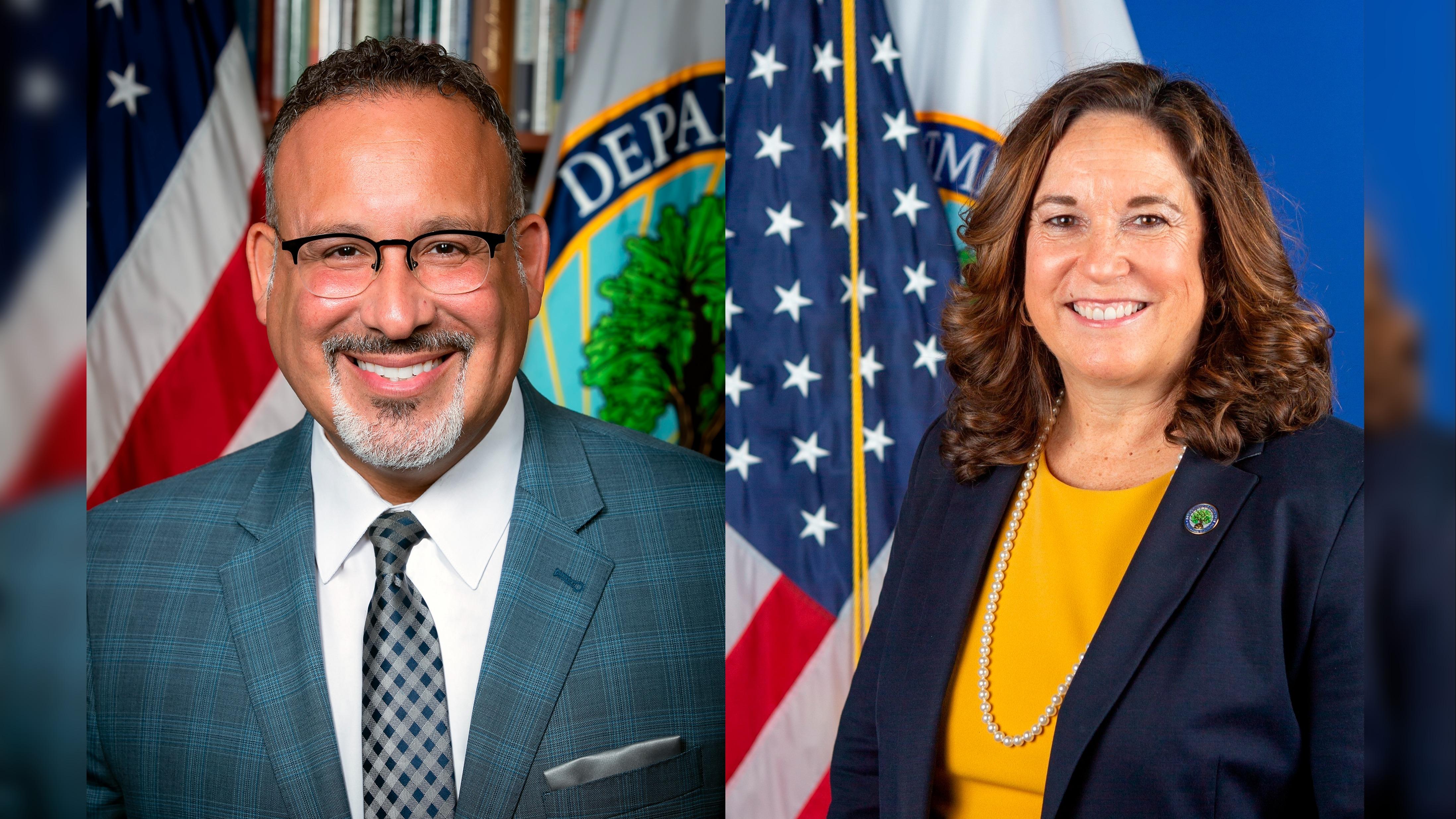 Dr. Miguel Cardona (left), Secretary of Education and Cindy Marten, Deputy Secretary - https://www2.ed.gov/news/staff/bios/index.html