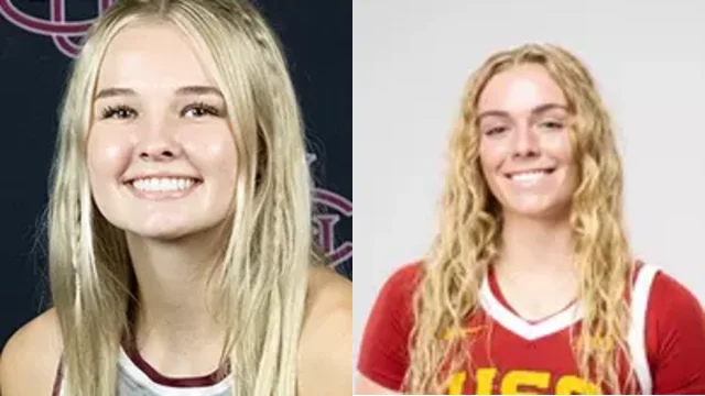 USC Trojans%27 Avery Howell and Colorado Mesa Mavericks%27 Macy Larsen - 