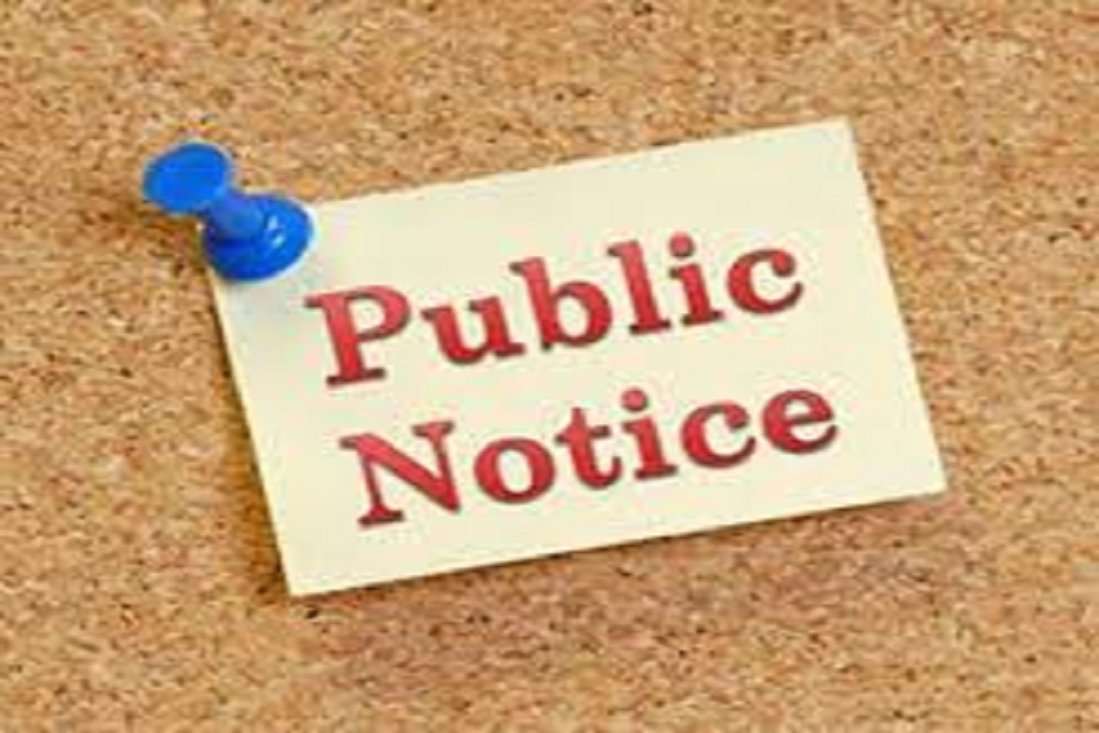 Public Notice for Board of Commissioners Meeting