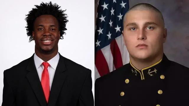 Elo Modozie and Cole Long