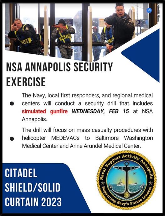 NSA Annapolis Security Exercises on February 15, 2023
