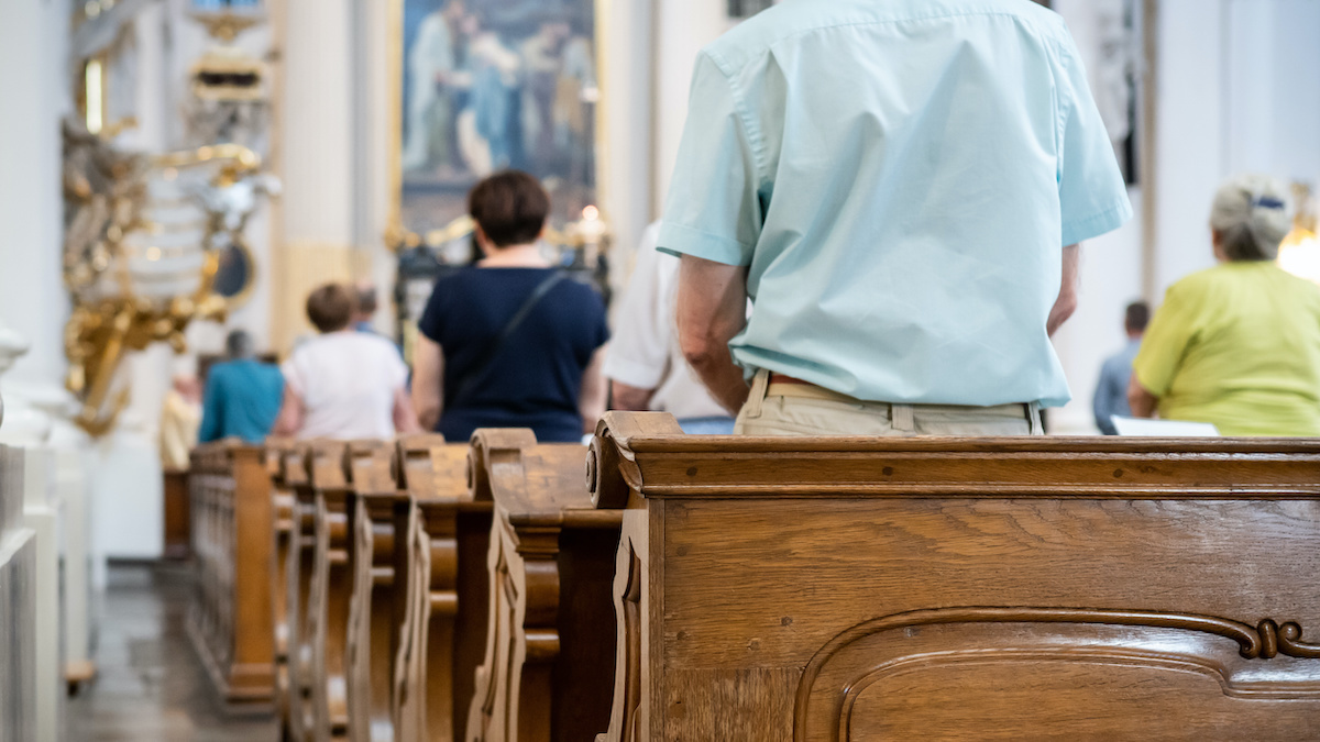 Only 50 people can be present during Mass under reopening guidelines, so parishioners must register to attend mass. Only 50 people can be present during Mass under reopening guidelines, so parishioners must register to attend mass.