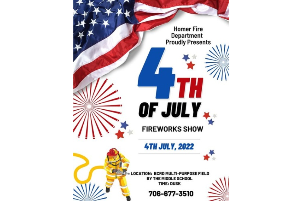 BANKS COUNTY CHAMBER: Homer Fire Department & the City of Homer, 4th of July Fireworks Show