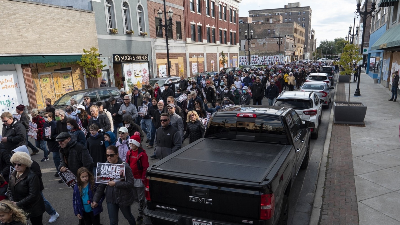 A portion of the Unite Our Nation procession and prayer participants in Kenosha, Wisconsin Oct. 4.