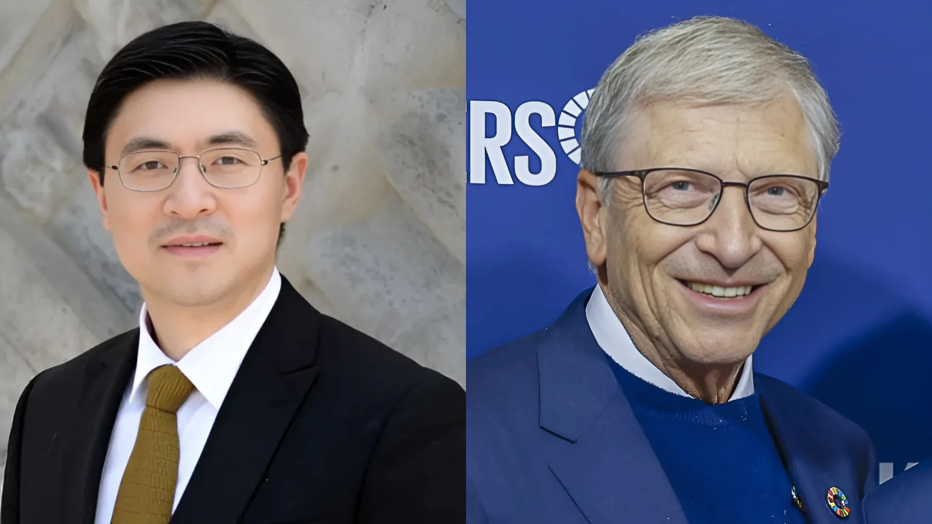 Mung Chiang, 13th president of Purdue University (Left) & Bill Gates (Right)