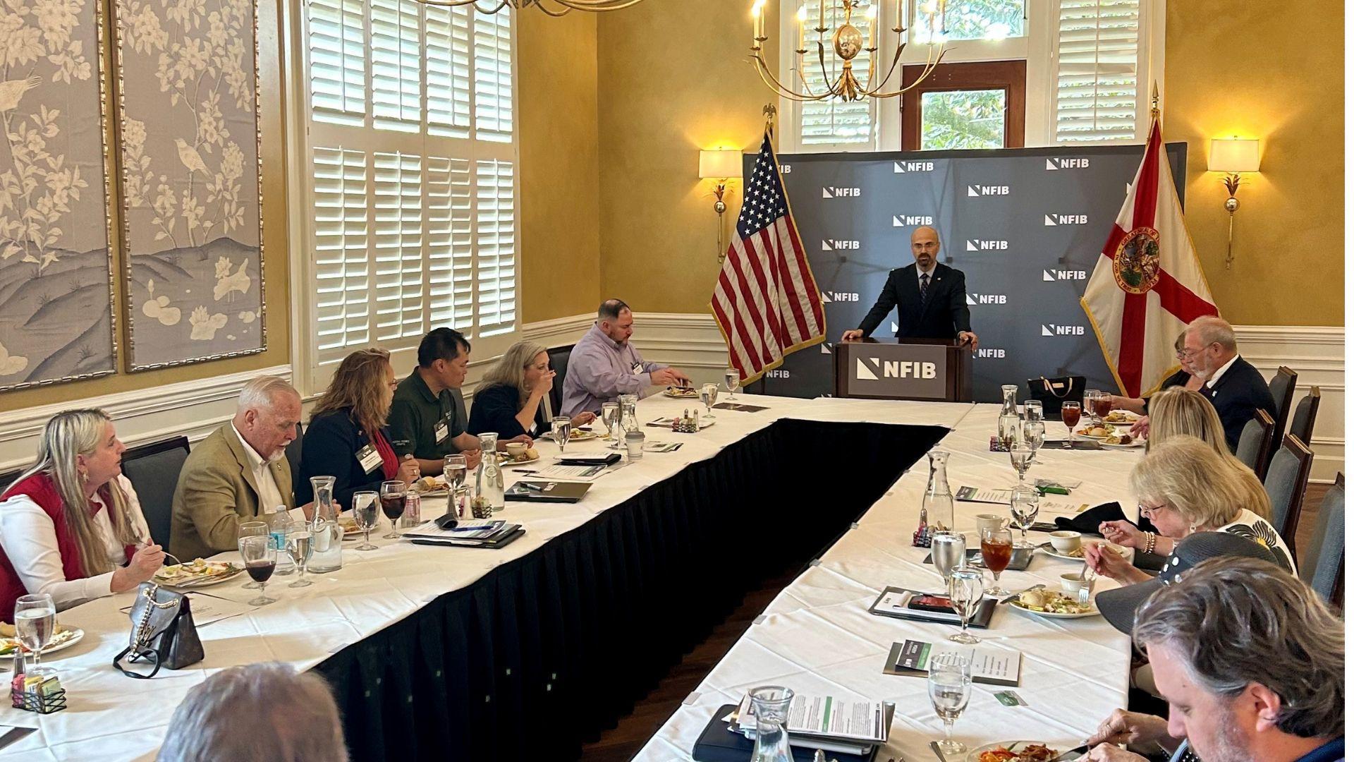 Rep Tom Fabricio at a NFIB talk - X Rep Tom Fabricio at a NFIB talk - X
