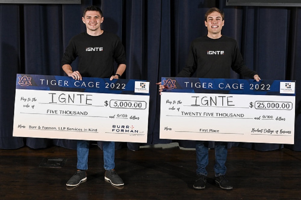 IGNTE student team wins top prize at Auburn University’s Tiger Cage pitch competition