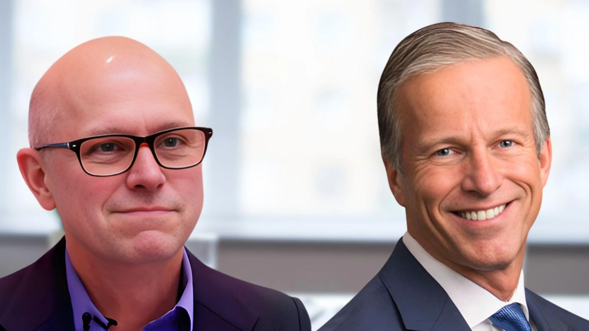 Jay N. DeLancy, Voter Integrity Project NC Founder DeLancy (left), Senate Majority Leader John Thune (right)