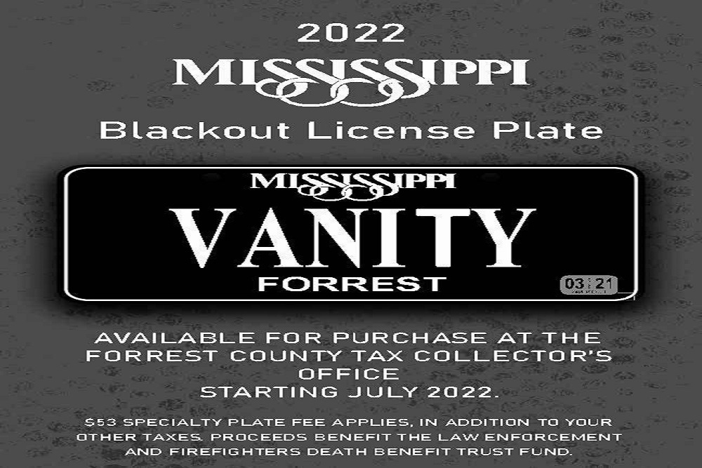 Forrest County Tax Collector’s Office – 2022 Blackout License Plate Forrest County Tax Collector’s Office – 2022 Blackout License Plate