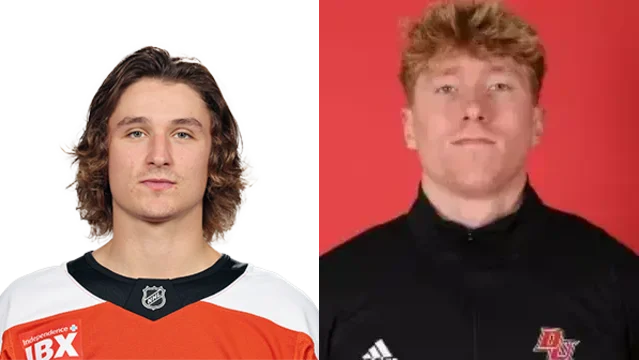 Trevor Zegras and Aidan Moon