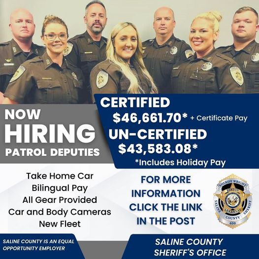 Saline County Arkansas Sheriff’s Office is Hiring