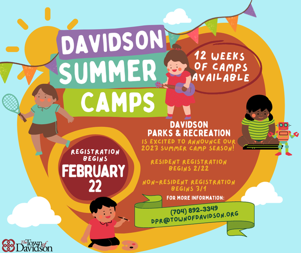 TOWN OF DAVIDSON: Announcing 2023 Summer Camp Season