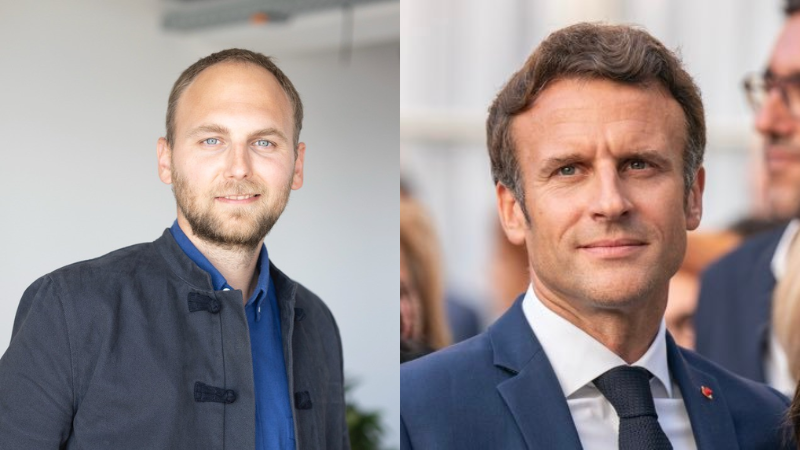 Alan Co-founder and CEO Jean-Charles Samuelian-Werve (left) and French President Emmanuel Macron (right) - LinkedIn/jcsamuelian, X/EmmanuelMacron